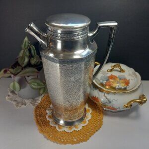 Vintage Art Deco Coffee Pot 'Sani-Tite' Water Jug Silver Plate 2 Qt. Made In USA